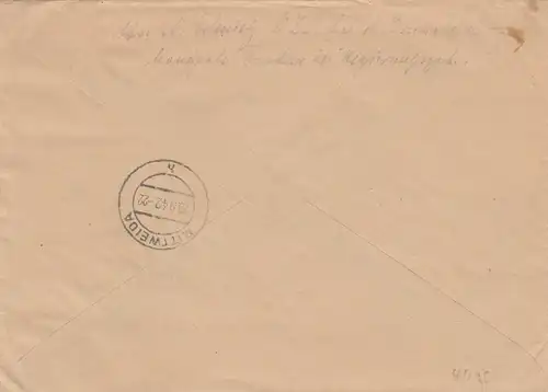 GG: 1ZL Lublin MiF, portogerecht als Einschreiben Krakau nach Mittweida