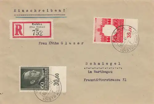 GG: MiF portogerecht Einschreiben Rabka nach Schmiegel