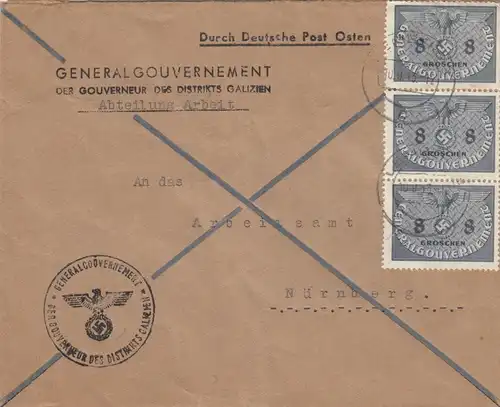 GG: Dienst: portogerechter Brief Amt des GG Abt. Arbeit nach Nürnberg