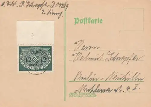 GG: Service: carte postale avec carte de passe à Berlin