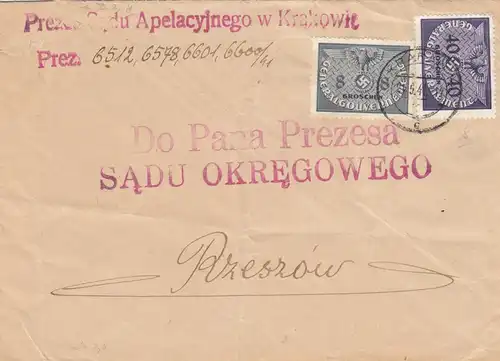 GG: Lettre de la 2ème rang de Cracovie à la cour Reichshof