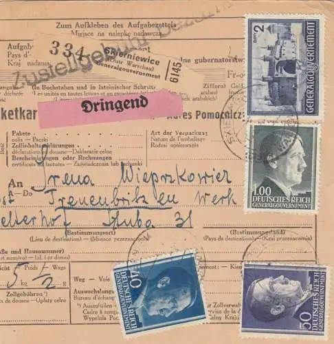 Carte de colis international GG Skierniewice, DRINGEND après fidélisation - Oeuvre, Stubbe 31