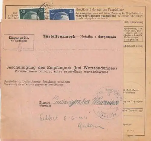 GG Berlin-DRINGEND nach Jakubow / Warschau, mit 2x Notpaketkarte, zollfrei