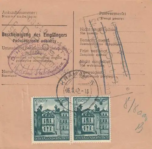 GG: Carte de colis intérieur Cracovie - SCARKYSKO-Kam, Auto-booker Altesse Wisla AG