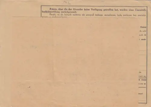 GG Auslandspaketkarte Reichshof - Hof, MiF #88B, Inhalt Lebensmittel