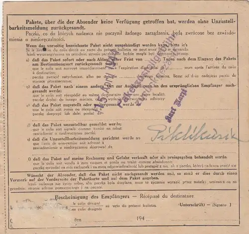 GG: Judaika: Paketkarte Warschau an KZ Mauthausen, Block 4