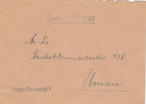 GG: Poste de courrier: Panzer Arme Médecin et commandant du site Umau