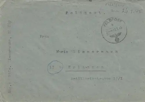 GG: 2/4/5.1.1945, 3x N° de champ 36669 après obtention