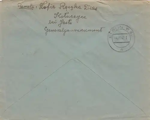 GG: lettre recommandée Kolaczyce/Jaslo au consulat portugais à Berlin