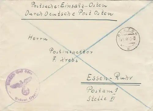 GG: Postschutzmann Opatow nach Essen-Ruhr, Postsache Einsatz Osten