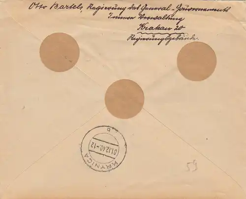 GG: Enregistrer Cracovie 20, faux cachet 30.11.49 au lieu de 1940