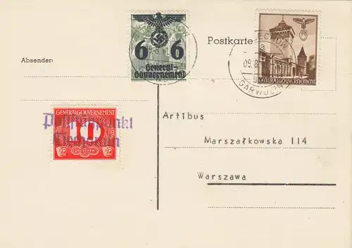 GG: Poststützpunkt Tichomin, vermutlich Blanko Karte mit späterer Adresse