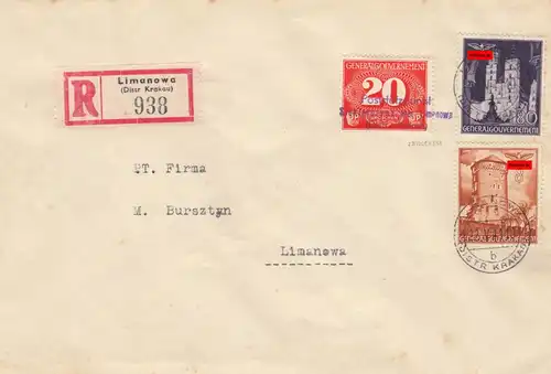 GG: Lettre R Limanova, portorechtig Z2, poln. Signature, mais le courrier de collection correct
