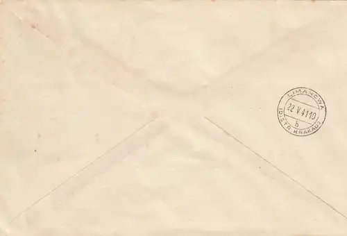 GG: R-Brief Limanowa, portorichtig Z2, poln. Signatur, Sammlerpost aber korrekt