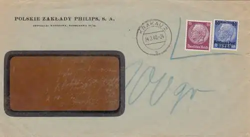 GG courrier précoce: 14.02.40 Cracovie Philips, supplément