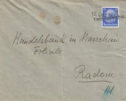 GG courrier précoce: 12.12.39, Chenstocha à Radom, porto-festival