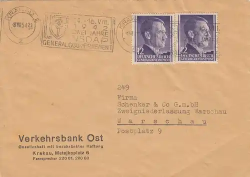 GG: Banque de transport Est de Cracovie vers Varsovie Fa. Schenker, Tampon publicitaire de bande