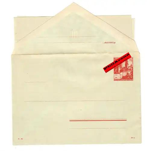 GG: entier U2/02, blanc avec un carnet de lettres inséré, rarement parce que souvent utilisation