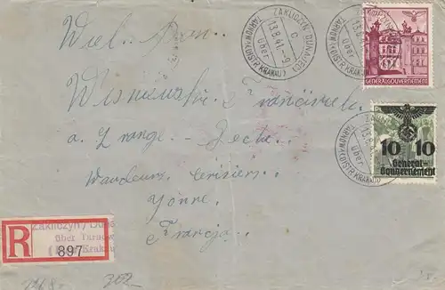 GG France: Inscription Zaklicyn Dunajec à Yonne, censure porto-juste