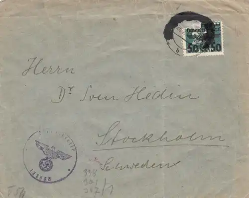 GG Suède: FPn° 12253B après Stockholm, obscurité du cachet - Description