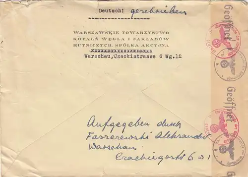 GG Suède: inscription Varsovie après Malmoe, fissure et censure