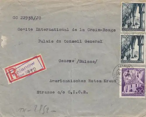 GG Suisse: Lettre recommandé Boyanov à Genève, Croix-Rouge américaine, censure
