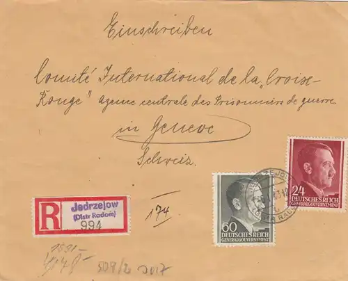 GG Suisse: Lettre recommandé Edrzeïkov à la Croix-Rouge Genève, censure