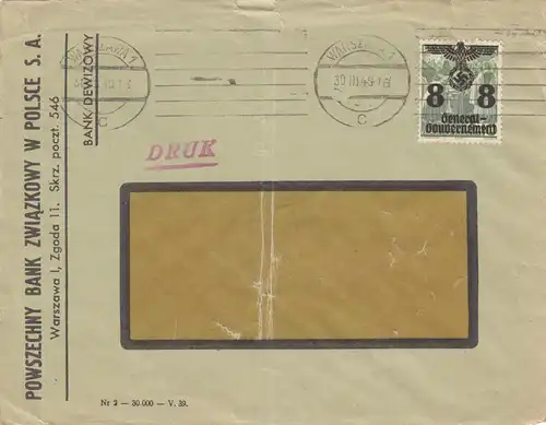 GG Suisse, impression à l'étranger Varsovie EF, censure, voir description