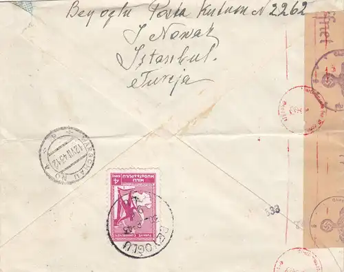 GG Türkei: Brief Beyoglu nach Warschau, Zensur