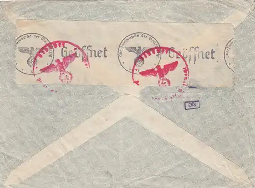 GG USA: Poste aérien Janow Lubelski, portofakund, censure