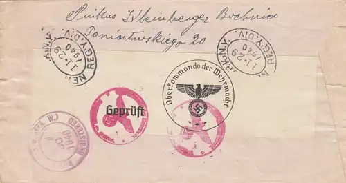 GG USA: Einschreiben Bochnia Luftpost nach NY, portogerecht bis 10gr, Zensur