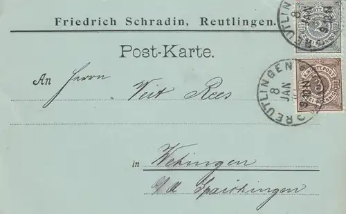 1901: Carte postale Reutlingen par Werningen