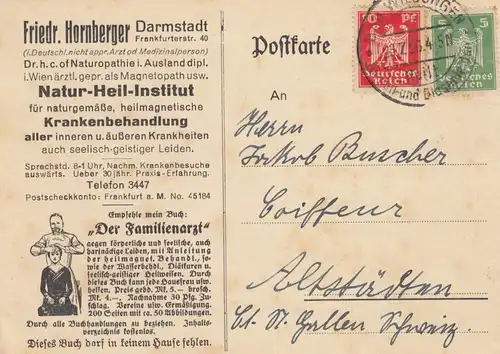 1926: Carte postale Bad Wildungen, Institut Nature-Heil Darmstadt par sites anciens