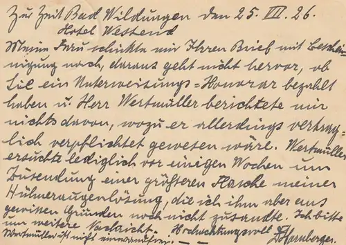 1926: Carte postale Bad Wildungen, Institut Nature-Heil Darmstadt par sites anciens