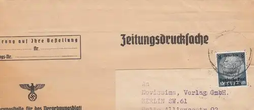 GG Zeitungsdrucksache Streifband Verordnungsblatt Warschau nach Berlin