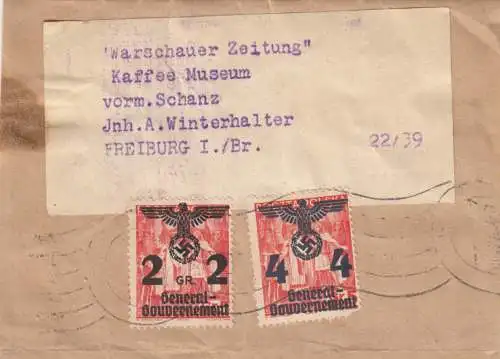 GG Presse Presse Streifband Varsovie Zeitung an Kaffee Museum Fribourg