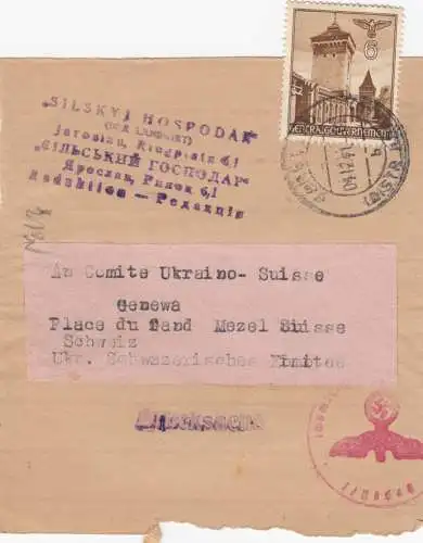 GG versch. Ausschnitte Streifbänder in die Schweiz - mit Zensur, interessant