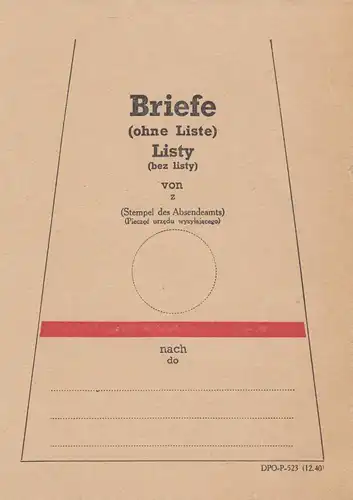 GG Formular: Briefe (ohne Liste), DPO-P-523 (12.40), 2x übereinander