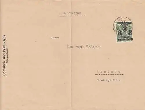 GG Drucksache Brief der Commerzbank Krakau, portogerecht nach Rzeszow