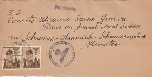 GG MeF de la 6Gr. marque de construction sur la lettre d'impression en Suisse