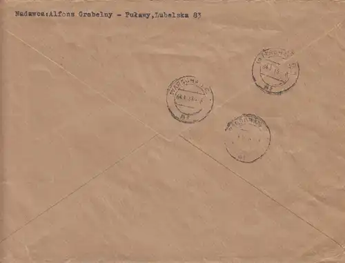 GG Inscription Pulawy à Varsovie, Porto 108, MiF rare avec des marques d'attribution