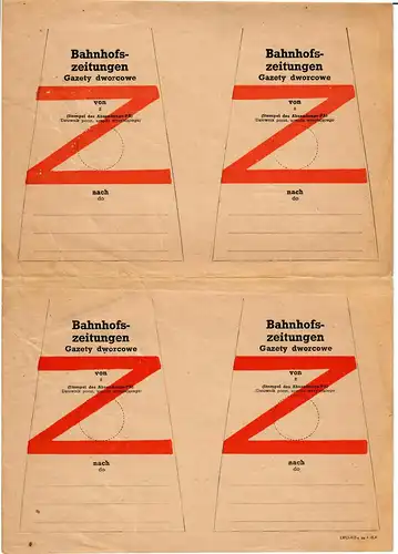 Formulaire GG: journaux de gare DPO 403a à 4 (8.42), verso Lettres - Liste