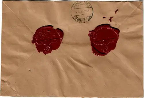 GG Wert-Brief Krakau nach Hamburg, dt.-afrikanisch Handelsges. portogerecht