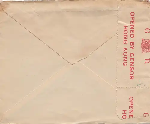 Hong Kong: 1940: letter to Middletown, Conn, censor