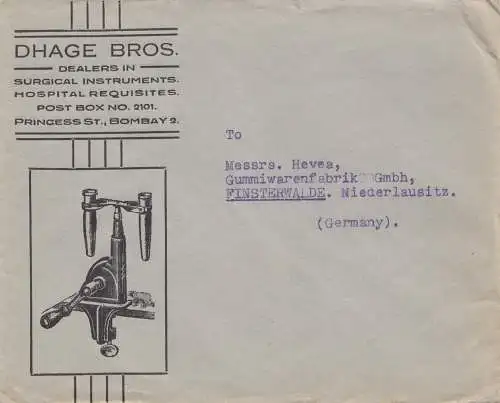 India: letter from Bombay to Finsterwalde