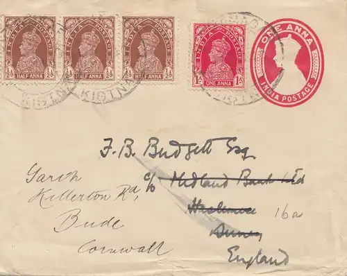 India 1941: letter to Cornwall/England