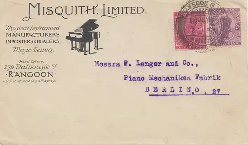 India: 1922 Rangoon to Berlin, Piano, Musical Instruments