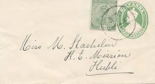 India 1923: small letter to Hubli