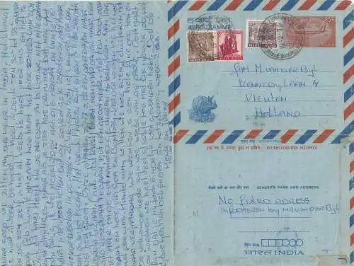 India 1976: letter to Vleuters/Holland