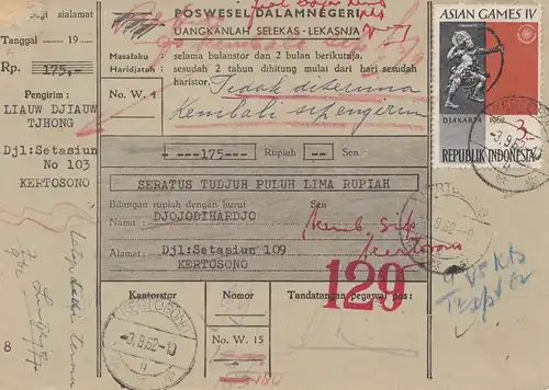 Indonesia: 1962 Kertosono
